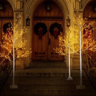 Segmart 70" Halloween Christmas Wedding Anniversary Birthday; 3 Piece Lighted Trees & Branches Set PVC Iron Decorative Figurines Set of 3 Count