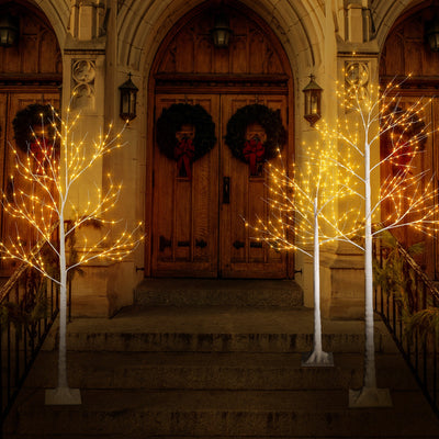 Segmart 70" Halloween Christmas Wedding Anniversary Birthday; 3 Piece Lighted Trees & Branches Set PVC Iron Decorative Figurines Set of 3 Count