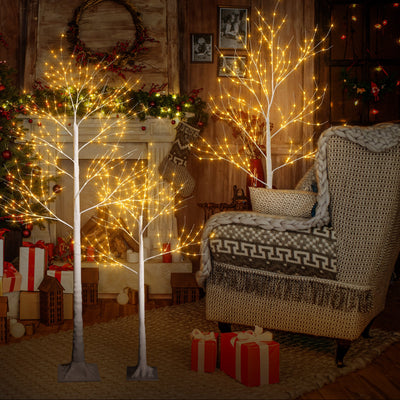 Segmart 70" Halloween Christmas Wedding Anniversary Birthday; 3 Piece Lighted Trees & Branches Set PVC Iron Decorative Figurines Set of 3 Count