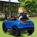 12 Volt Ride on Toys with Remote, Lamborghini Electric Ride on Cars for Kids, Powered Electric Vehicle with LED Lights, Music, Horn, Battery Cars Gift for 3-5 Years Girls Boys, Blue, L5367