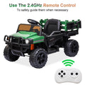Segmart®12v Kids Ride On Green Truck Kids Cars