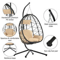 Segmart Wicker Egg Hanging Chair, L
