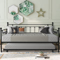 Twin Daybed with Trundle Included, SEGMART Twin Trundle Bed Frame with Metal Slat Support, Trundle Beds for Kids Teens Adults, Daybed for Bedroom Guest Room, Bed Frame No Box Spring Needed, Black, L