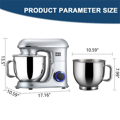 SEGMART 3 in 1 Stand Mixer, 7.4QT 6-Speed Tilt-Head Electric Mixer with Dishwasher Safe Dough Hook, Flat Beater, Wire Whip & Spatula for Most Home Cooks, Multifunction Standing Mixer - 660W, K136