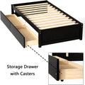 Twin Size Bed with 2 Drawers, SEGMART Twin Bed Frame with Storage, Twin Bed Frames for Kids/Adults/Teens, Bed Frame No Box Spring Needed, Platform Bed Frame with Wood Slat Support, Espresso, LLL4667