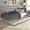 Twin Daybed with Trundle Included, SEGMART Twin Trundle Bed Frame with Metal Slat Support, Trundle Beds for Kids Teens, Daybed for Bedroom Guest Living Room, Bed Frame No Box Spring Needed, Brass