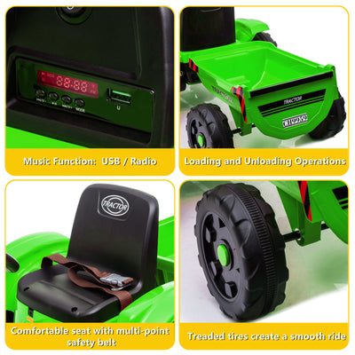 Segmart® Ride on Car Tractor Remote Control 12V Rechargeable Battery Motorized Vehicles for Kids