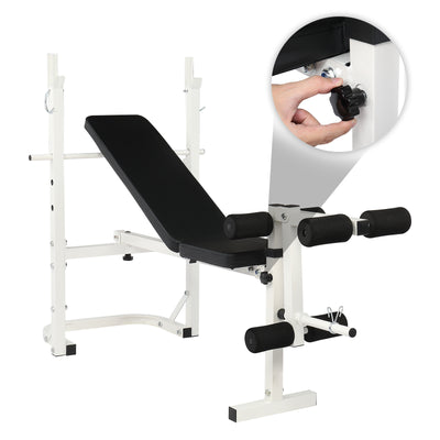 Workout Bench, Adjustable Weight Bench with 6-roll Leg Developer, Incline Decline Weight Bench for Full Body, Heavy Duty Exercise Fitness Bench for Home Gym, 440 lbs, L3918