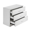 Dressers for Bedroom, Heavy Duty 3-Drawer Wood Chest of Drawers, Modern Storage Bedroom Chest for Kids Room, White Vertical Storage Cabinet for Bathroom, Closet, Entryway, Hallway, Nursery, L2026