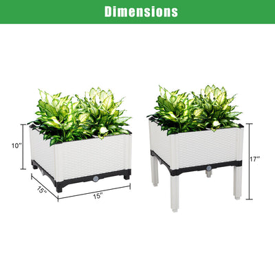 Plastic Raised Garden Bed Kit, Planting Box Container Set of 4 for Indoor & Outdoor Use, Vegetables Raised Garden Bed Set with Legs for Flower Vegetable Grow, SS2240