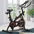 Stationary Exercises Bikes, Indoor Stationary Cycling Bike, Smooth Belt Drive Exercise Bike with LCD monitor, Bottle Holder, Adjustable Seat Bicycle Stationary Bike for Home Cardio Gym Workout, L5367