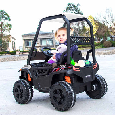 OFF-ROAD UTV WITH ROOF KIDS CARS 12V KIDS TOYS WITH R/C PARENTAL REMOTE ELECTRIC VEHICLES FOR BOYS GIRLS