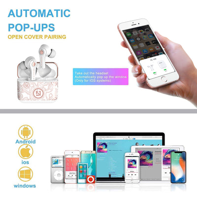 Segmart Bluetooth True Wireless Earbuds with Charging Case, S9005