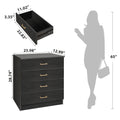 Segmart 4 Chest of Drawers for Bedroom, 26" x 13" x 29" Classic Metal Handles, Durable MDF Wood, S7914