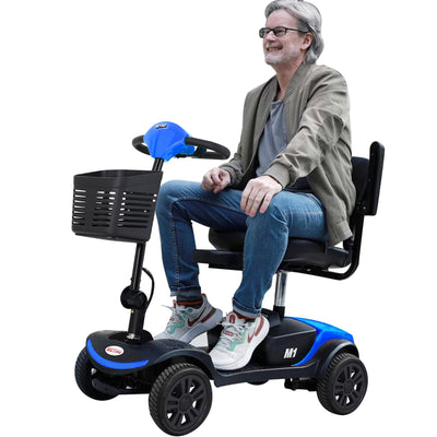 Segmart Motorized Scooter with 360° Swivel Seat, 4 Wheel Electric Mobility Scooter with Detachable Basket and Control Panel, Electric Medical Carts for Senior Handicapped Adults, Maximum Speed 5 Mph, 265 lbs, SS559