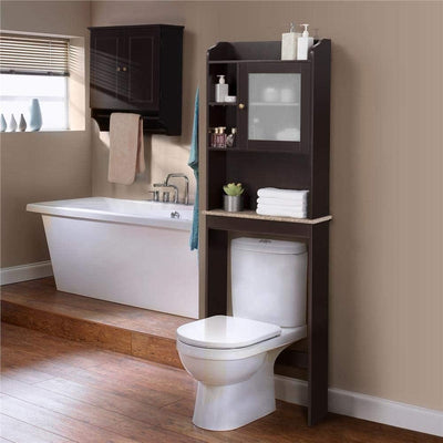 Tall Bathroom Storage Cabinet, Bathroom Furniture Over The Toilet, Freestanding Bathroom Cabinet with Adjustable Shelf, Bathroom Hutch Over Toilet, Space Saving Toilet Shelf Organizer, B30