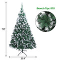 Segmart Green Unlit Snow Fir Artificial Christmas Tree, with 870 Tips including Solid Metal Stand 7'