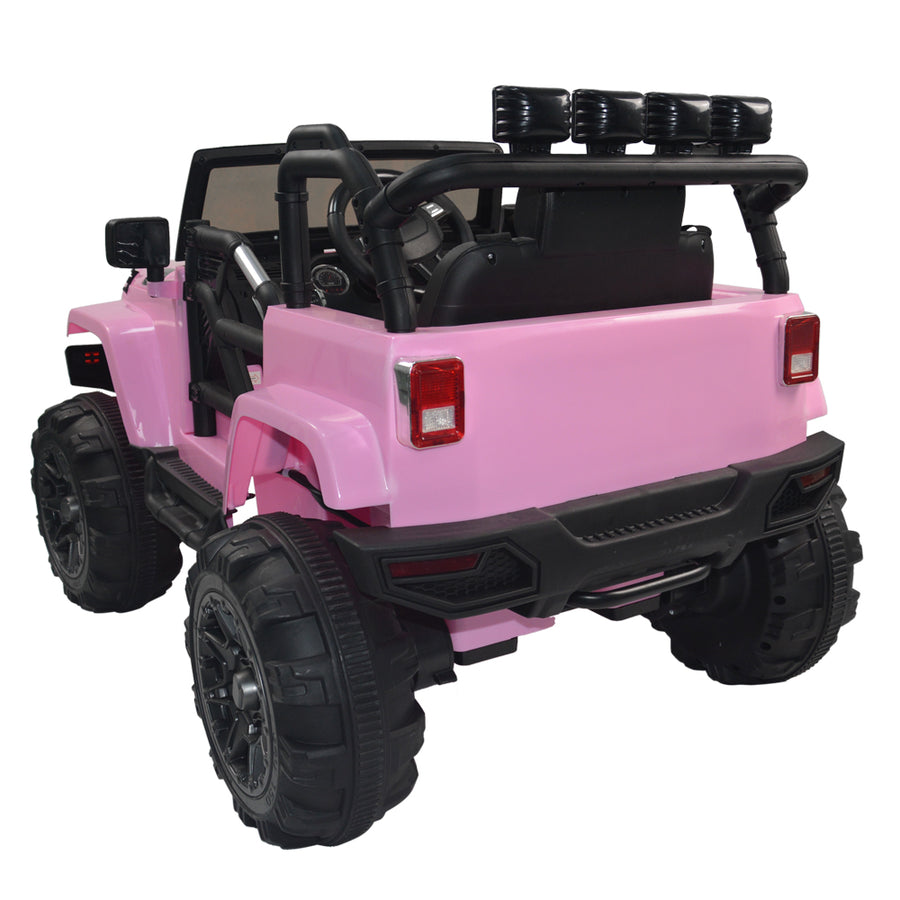 12V Ride on Cars for Girls Boys, Power Ride on Toys with Remote Control, SEGMART Pink Electric Cars for Kids, Ride on Truck with Safety-Belt, Spring Suspension, Lights&MP3, Gift for Kids, L