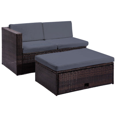 Segmart 4-Piece Patio Conversation Sets, 2020 Upgrade Wicker Patio Conversation Furniture Set with Seat Cushions & Tempered Glass Coffee, Conversation Sets for Porch Poolside Backyard Garden, S8189