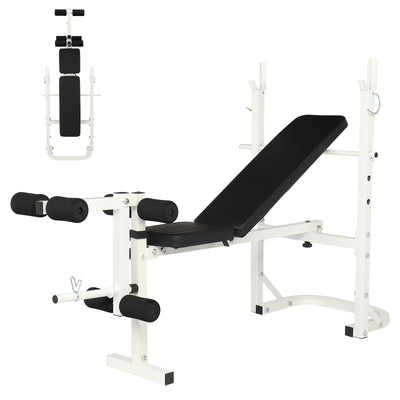 Workout Bench, Adjustable Weight Bench with 6-roll Leg Developer, Incline Decline Weight Bench for Full Body, Heavy Duty Exercise Fitness Bench for Home Gym, 440 lbs, L3918