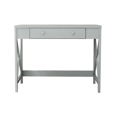 Segmart Simple Makeup Vanity Table with Storage Drawer, X Design Accent Design, Grey, S9178