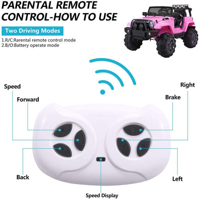 Segmart® White Electric Vehicles Ride on Truck W/Light