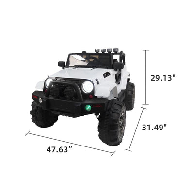 Segmart® White Electric Vehicles Ride on Truck W/Light