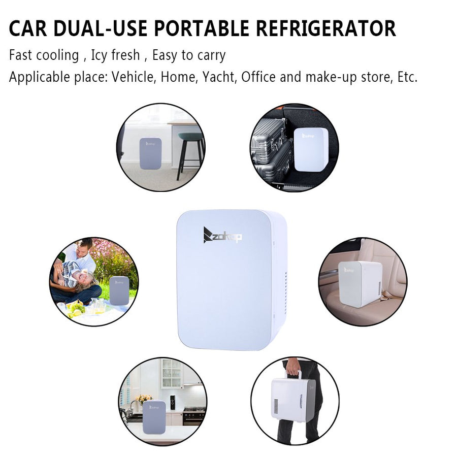 Mini Refrigerator for Car, Portable Electric Cooler & Warmer with Handle, 6 Liter / 8 Can Compact Car Fridge Cooler for Truck Driver, Road Trips, Home, Office, Dorms, AC/DC Thermoelectric System,I8718