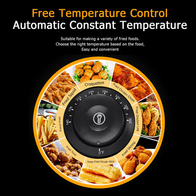Deep Fryer Electric Deep Fryer with Basket and Lid, Large Capacity Deep Fryer Donut Deep Fryer, SEGMART Commercial Deep Fryer Stainless Steel Deep Fryer for Kitchen/Home Use, 6.3QT/6L/2500W, H622