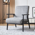 SEGMART Modern Tufted Accent Chair, Retro Modern Fabric Upholstered Wooden Lounge Chair, Grey, S13645