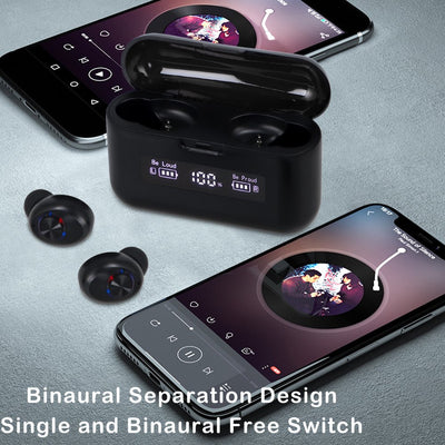 Wireless Bluetooth Earbuds, Bluetooth 5.0 Earphones with Digital LED Display, 2000 mAH Charging Case, 220H Playtime Noise Cancelling Headphone, IPX7 Waterproof Built-in Mic for Sport, Workout, Gym, Q1