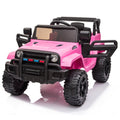 12V Power Ride-on Truck, Electric Car Motorized Vehicles with Remote Control, Foot Pedal, Headlights, Horn, Spring Suspension, Safety Lock, USB Port, Ride-on Toys for Kids