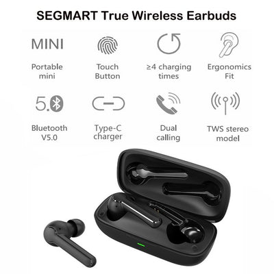 Wireless Bluetooth Earbuds, Bluetooth 5.0 Earphones with Noise Cancelling Touch Control, Long Playtime Stereo Sound Deep Bass Headphone, Waterproof Built-in Mic Headset for Sports, Workout, Gym,L3861