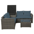 SEGAMRT 4-Piece Outdoor Patio Furniture Sets, Wicker Conversation Wicker Sofa Sets for Porch Poolside Backyard Garden, S13099