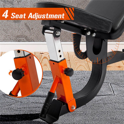 Weight Bench, Adjustable Weight Bench for Full Body Workout, Incline Decline Workout Bench, Utility Exercise Fitness Bench with 6 Back Positions and 4 Seat Positions for Home Gym, 600 lbs, L3907