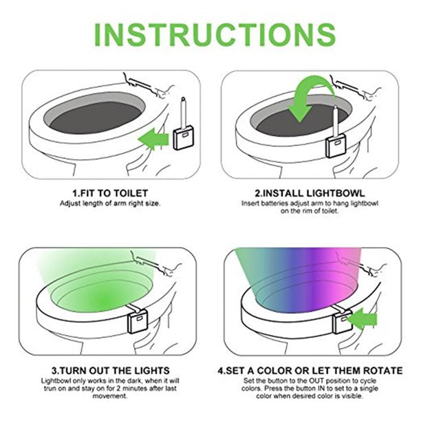 Toilet Seat 8 Colors LED Night Light Sensor Motion Activated
