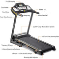 SEGMART Electric Foldable Treadmill w/3 Manual Adjustable Incline, 16.5'' Wide Tread Belt Treadmills for Home, Digital Exercise Machine with 14.8 KM/h Max Speed for Home & Gym Cardio Fitness, S5562