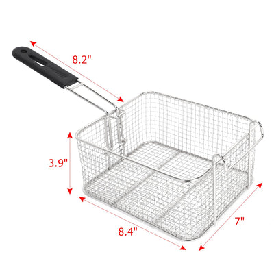 Deep Fryer Electric Deep Fryer with Basket and Lid, Large Capacity Deep Fryer Donut Deep Fryer, SEGMART Commercial Deep Fryer Stainless Steel Deep Fryer for Kitchen/Home Use, 6.3QT/6L/2500W, H622