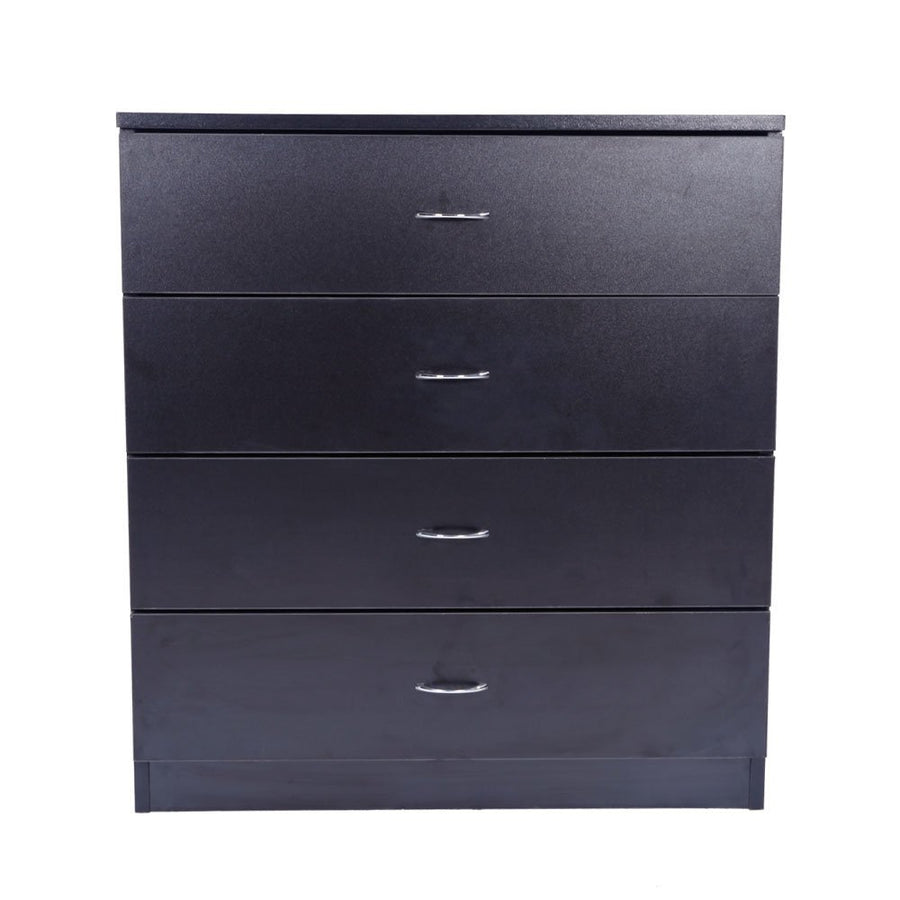 Dressers for Bedroom, Heavy Duty 4-Drawer Wood Chest of Drawers, Modern Storage Bedroom Chest for Kids Room, Black Vertical Storage Cabinet for Bathroom, Closet, Entryway, Hallway, Nursery, L2027