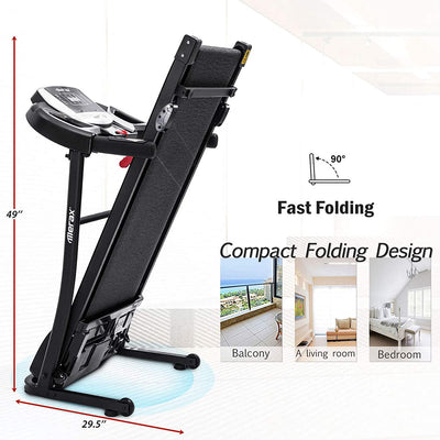 Smart Digital Exercise Equipment - Folding Electric Motorized Treadmill for Home, Large Running Surface, Easy Assembly Motorized Running Machine for Running & Walking, I7184