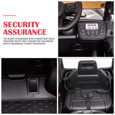 Ride on Car with Remote Control, 12V Kids Off-Road UTV with High Roof, Black Electric Vehicles for Boys Girls, 3 Speeds Ride on Truck with Suspension Music LED Lights MP3, LL857