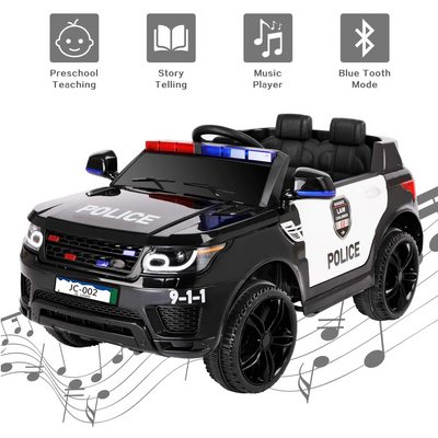 Battery Powered Police Ride on Toys, 12V Ride on Cars with Remote Control, L