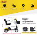 Outdoor Mobility Scooters for Senior, 4 Wheel Mobility Scooter with Detachable Basket, Motorized Electric Medical Carts for Seniors, Handicapped, Disabled Adults, Max Speed 8km/h, 265lbs, S8666