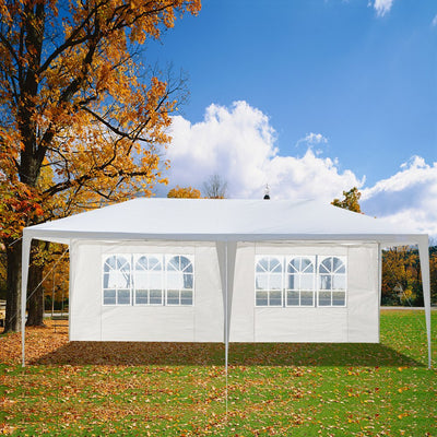 Gazebo Tent on Clearance, 10' x 20' Outdoor Backyard Tent for Parties, Upgraded White Wedding Tent with 4 Side Walls, Patio Canopy Tent BBQ Shelter Pavilion for Poolside Catering, LL218