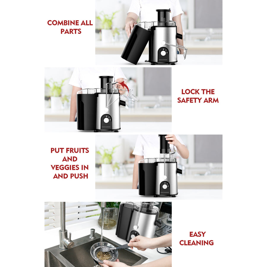 Juicer machine, 600w Juicer with Wide Chute for the Whole Fruit, Juicer  Extractor 2 Speed Setting Easy to Clean Anti-Drip Function Centrifugal  Juicer