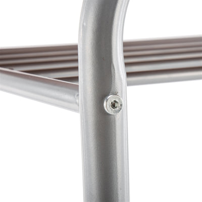 3 Piece Breakfast Set, Modern Dining Table Set, Durable Metal Frame and Wood Tabletop Kitchen Table and Chairs for 2, Dining Set Round Kitchen Table with Wine Bottle Rack, Steel Tube, Brown