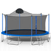 SEGMART Trampoline for Kids, New Upgraded 14 Feet Outdoor Trampoline with Enclosure Net, Basketball Hoop and Ladder, Heavy Duty Blue Round Trampoline for Outdoor Backyard, L