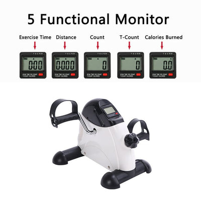 Mini Pedal Exercise Bike, Portable Mini Pedal Exerciser for Legs and Arms, Indoor Under Desk Cycle Pedal Bike with LCD Display, Adjustable Resistance, Home Use Feet Trainer Exercise Equipment, L6386