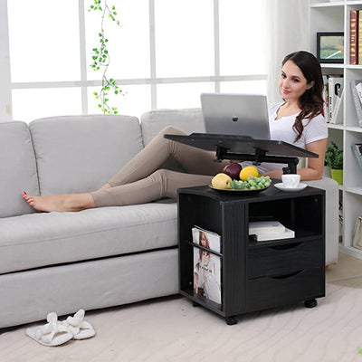 Walnut Nighstand with Swivel Top