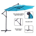 Solar Umbrellas, SEGMART 10FT Patio Umbrella with 32 LED Lights, Cantilever Outdoor Umbrella with Crank, Cross Base, Market Umbrella, Backyard Offset Umbrella for Garden, Lawn, Yard, L6089
